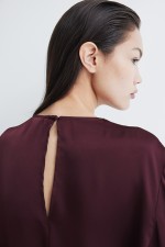 Pleat-Detail Satin Blouse