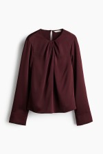 Pleat-Detail Satin Blouse