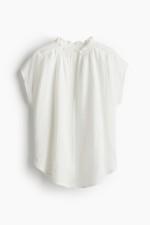 Ruffle-trimmed Cotton Blouse