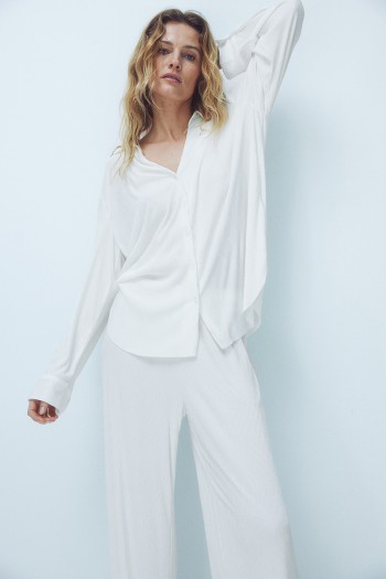 Crinkled Loungewear Shirt