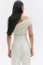 Draped One-Shoulder Bodysuit