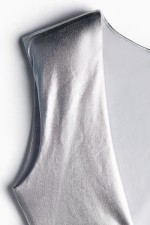 Shimmery Metallic Bodysuit with Shoulder Pads