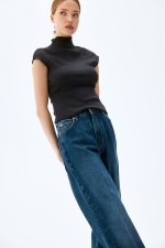 Ribbed Mock Turtleneck Top