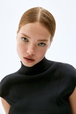 Ribbed Mock Turtleneck Top