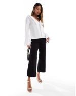 oversized collar wide sve shirt in white