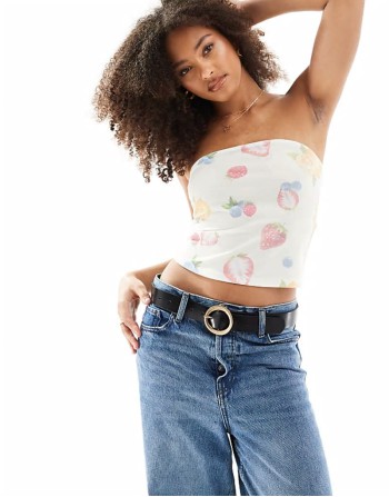 bandeau top in fruit print