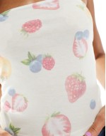 bandeau top in fruit print