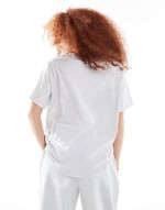 regular fit t-shirt co-ord with sports graphic logo in ice marl