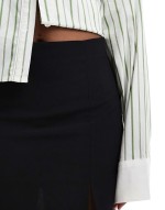 bengaline mini skirt with split detail in black