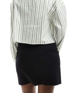 bengaline mini skirt with split detail in black