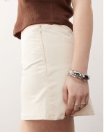 iniya taffeta micro skirt in cream