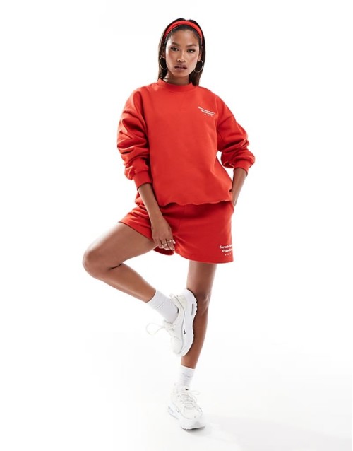 co-ord sartorial sport jersey set in red