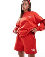 co-ord sartorial sport jersey set in red