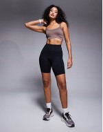 Icon Hourglass 8 inch soft touch legging short in black