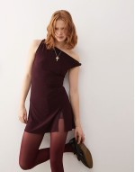 slinky skort dress in dark plum