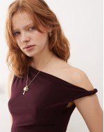 slinky skort dress in dark plum