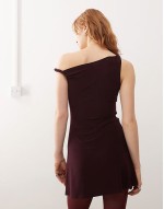 slinky skort dress in dark plum
