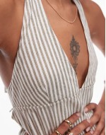 valley stripe halter mini beach dress in ivy