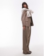 relaxed blazer and trouser co-ord in brown