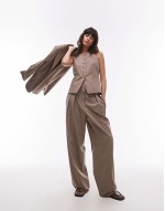 relaxed blazer and trouser co-ord in brown