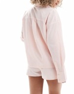 raye oversized shirt in pink and white stripe