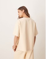 interlock co-ord split side tee in buttermilk