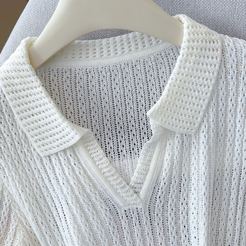 2026 Summer New Round Neck Short Sleeve Korean Style Knit Top Women - Image 5